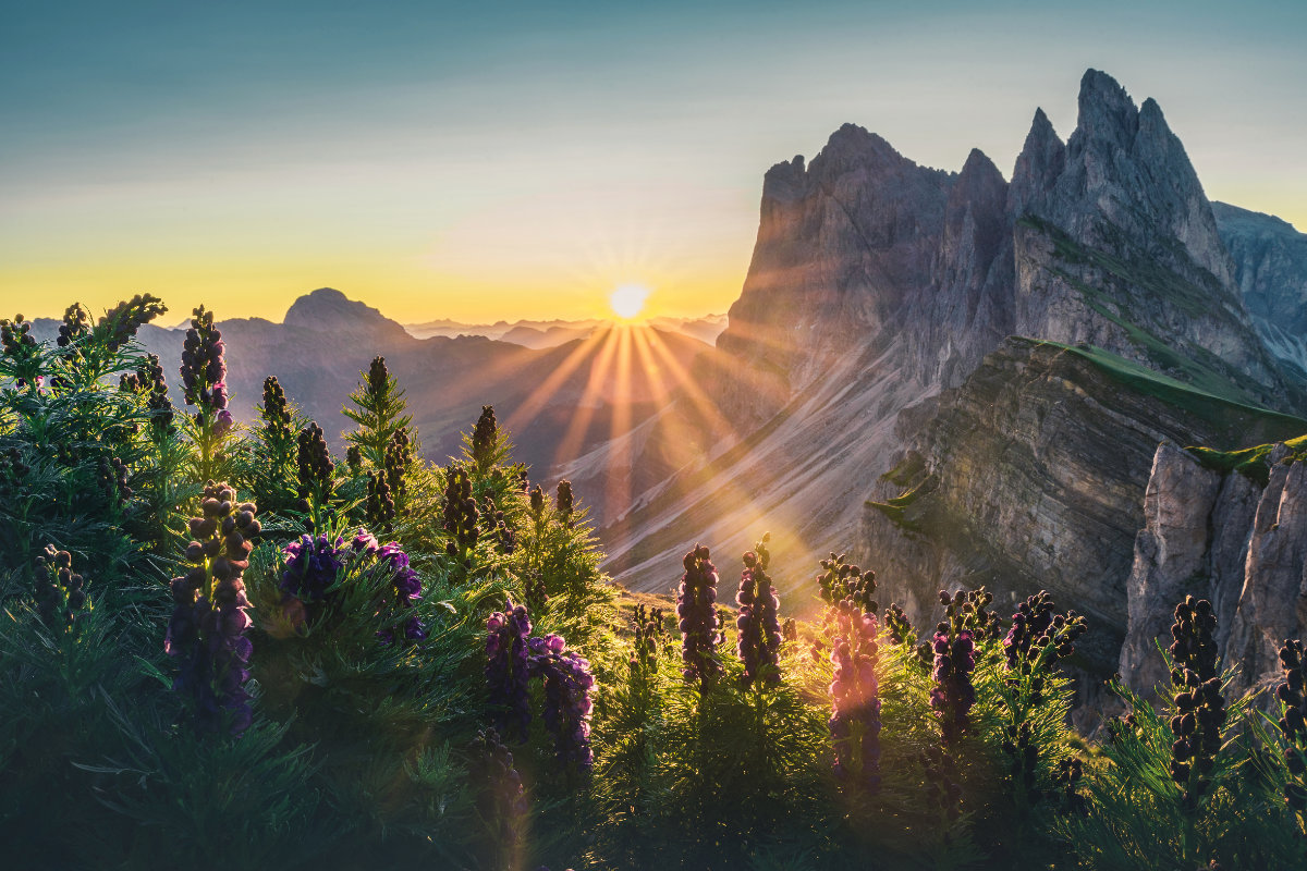 Sonnenuntergang in den Dolomiten